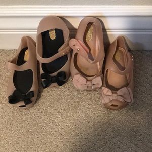 Two pairs of Mini Melisa shoes